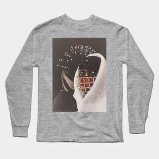 Black and White Shared Portrait Long Sleeve T-Shirt